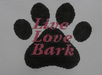 O135  Live Love Bark 6 x 5.25 18 Mesh Kristine Kingston Needlepoint Designs