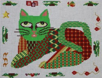 217-18 Christmas Cat/ Colorful 10x8 18 Mesh Pajamas and Chocolate