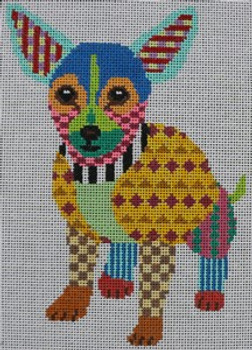 133-13 Colorful Chihuahua 4.7x6.6 13 Mesh Pajamas and Chocolate