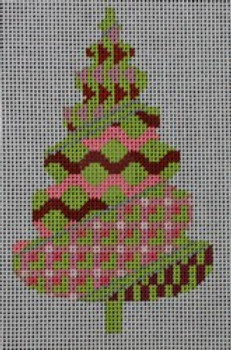 307c Pink  Little Ornament Tree 7w x 9h 18 Mesh Pajamas and Chocolate