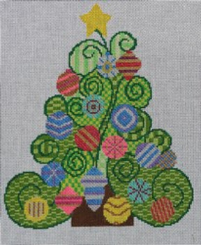 292 Christmas Tree Swirl  7x9 18 Mesh Pajamas and Chocolate