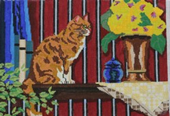 143-18 Cat On Shelf 11x15.7 18 Mesh Pajamas and Chocolate