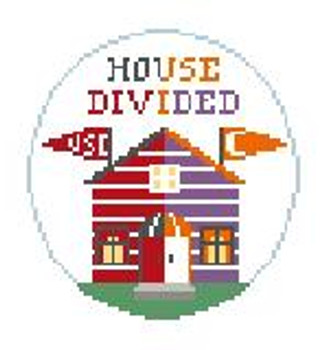 BT269G House Divided Clemson/USC Kathy Schenkel Designs 18 Mesh 4 dia