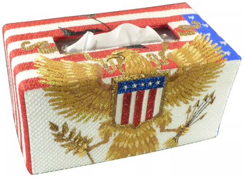 7307 Freedom Leigh Designs 18 Mesh 9" x 5" x 5" Tissue Topper Canvas Only Inquire If Stitch Guide Is Available