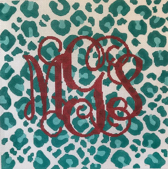 PLU-002 The Point Of It All Leopard Print Turquoise No Monogram  14 x 14 13 Mesh