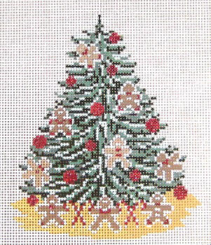 #1798  Gingerbread Tree 3-1/4" x 4-1/2" 18 Mesh  Needle Crossings