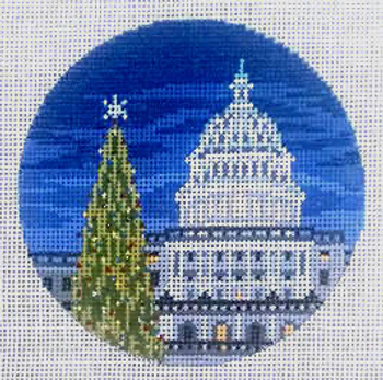 #418 Capitol DC Christmas Tree 18 Mesh - 4" Round  Needle Crossings