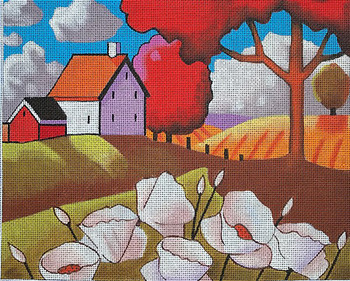 Maggie & Co. M-1951 White Blooms & Field © Cathy Horvath-Buchanan 8-1/2 x 10-1/2" 18M