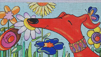 Maggie & Co. M-1963 Flower Paw-er © April Murphy 10 x 5-1/4" 18 Mesh