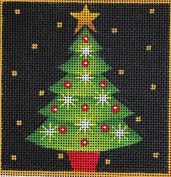 Maggie & Co. M-1993 Tree With Stars © Stephanie Stouffer 4 x 4" 18 Mesh