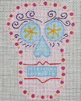 ZE220 Sugar Skull -1 Pink 18 Mesh 3” x 4 Zecca