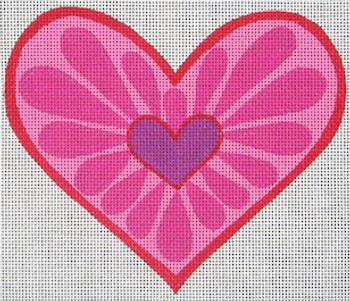 ZE386 Zecca Blooming Heart  18 Mesh 6" x 5" 