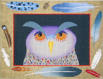 ZE278 Zecca Owl Portrait 18 Mesh 16" x 12.5"