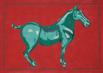 JKNA-036 Green Tang Dynesty Horse 10"x 14" 13 Mesh Judy Keenan NeedleArts  (Canvas And Thread)