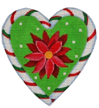 CCH02 Candy Cane Heart, Poinsettia 4x 4 18 Mesh Pepperberry Designs