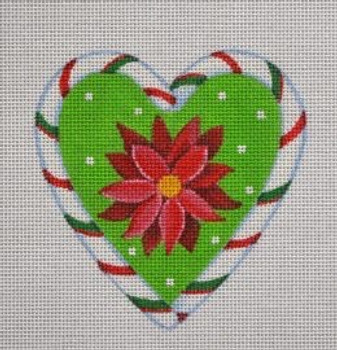 CCH02 Candy Cane Heart, Poinsettia 4x 4 18 Mesh Pepperberry Designs