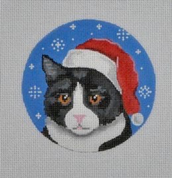 CT06 Tuxedo Cat Santa 4 Dia. 18 Mesh Pepperberry Designs 