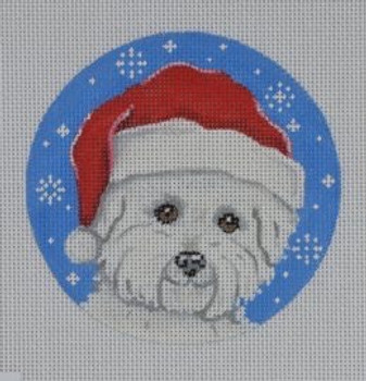 DG10  Bichon Santa 4 Dia. 18 Mesh Pepperberry Designs