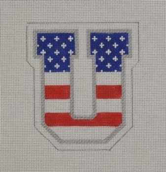 PA03 Patriotic "U" 3.5 x 3.75 18 Mesh Pepperberry Designs