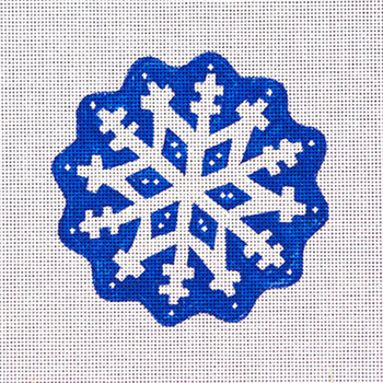 SF06 Scalloped Snowflake BLUE 4.25 D 18 Mesh Pepperberry Designs 