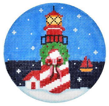 SS10 Lighthouse Ornament 4" Dia 18 Mesh Pepperberry Designs 
