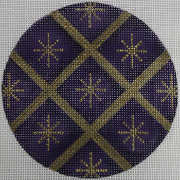 ST03 Quilted Star, Round - Pur 4.25 Dia 18 Mesh With Stitch Guide Pepperberry Designs 