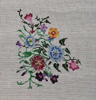 QS64 Cornflowers/petunias 7x 8 13 Mesh Quarter Stitch Designs  Vintage Florals