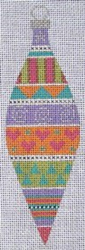 CH107A Fancy Candy Stripe Teardrop 2x6 EyeCandy Needleart