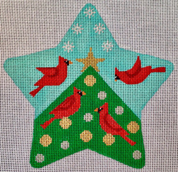 CH122BT Cardinals Star Traditional Colors 5.5" EyeCandy Needleart