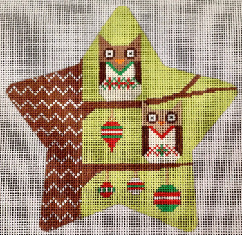 CH122CT Owls Star Traditional Colors 5.5" 18 Mesh EyeCandy Needleart