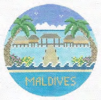 Maldives Indian Ocean 4.25 x 4.25 18 Mesh Doolittle Stitchery R310