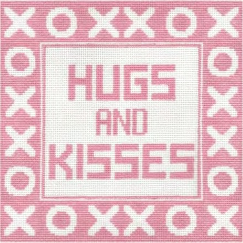 Pillow/Clutch Design P110-P Hugs & Kisses - Pink 8.5 x 8.25 13 Mesh Doolittle Stitchery Designs