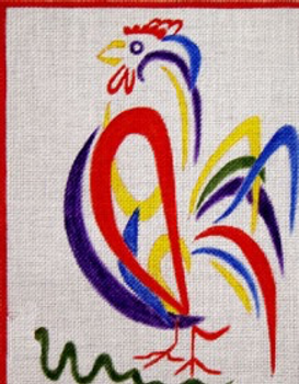 85757 CWD-A55-13 Picasso Rooster 8.25 x 6.5 13 Mesh Stitch Painted Changing Women Designs