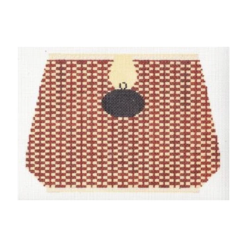 Large Nantucket Basket Single Side with black oval	7" H x 10" W 14 Mesh AF04  Anne Fisher Needlepoint, llc