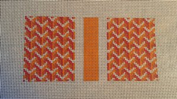 AF24O	Orange Y Pattern Eyeglass single side	3.25" H x 6.75" W	14 Mesh Anne Fisher Needlepoint, llc