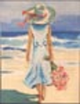 3045 Girl At Beach 14x11 13 Mesh Treglown Designs