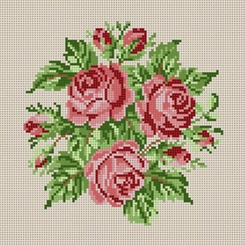 G-696D Roses 18 Mesh 6x6 Treglown Designs