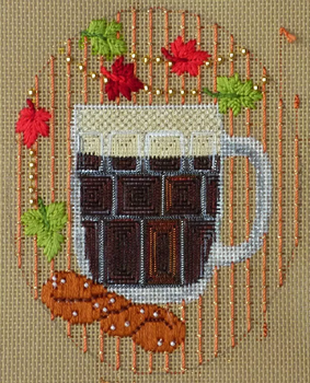 8133 Swaggering Stout OKTOBERFEST 18 mesh 4 x 5” Leigh Designs Canvas Only Inquire If Stitch Guide Is Available