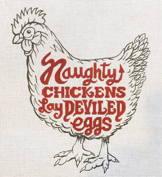 2996 Alice Peterson Designs  Naughty Chickens 10 x11 18 mesh