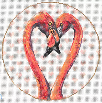 Flamboyant Flamingoes 6.25 Diameter 18 Mesh Once In A Blue Moon By Sandra Gilmore 18-1158 