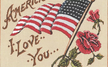 America I Love You  14 x 11 18 Mesh Once In A Blue Moon By Sandra Gilmore 18-1139