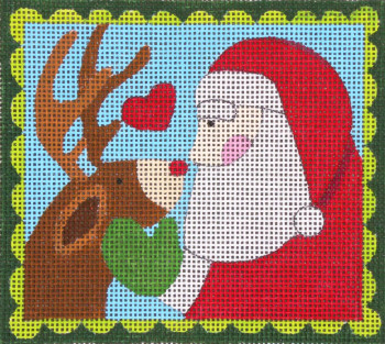 TK-07 Santa's Little Helper 4" x 4" 18 Mesh Teresa Kogut Love You More