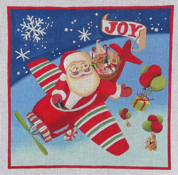 GA-15 Santa Joy Ride 9"x9" 18 Mesh Love You More