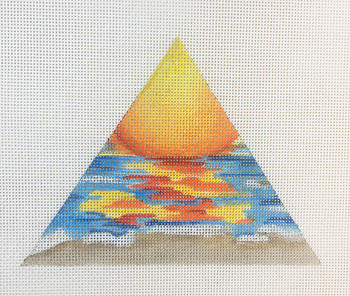 Under Water A3 Beachy Triangle Sunset 4.5 x 5.5 18 Mesh Oasis Needlepoint