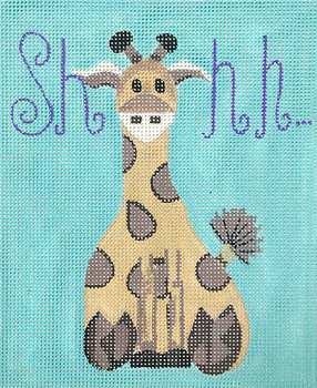 Animals/Birds/Thing Swim Y2 Shhh Giraffe... 6 x 7 13 Mesh Oasis Needlepoint 