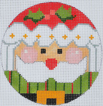 CH-406 Holly Santa Ornament 3 1⁄2 x 3 1⁄2 18 Mesh CH Designs