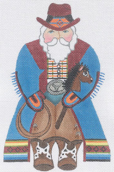 KS-11 Cowboy Santa 9x12 18 Mesh  KATIE’S NEEDLEPOINT DESIGNS