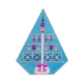 Christmas Ornament C264 Snowman Dowel Tree 4.5X5.5 18 Mesh Shelly Tribbey Designs