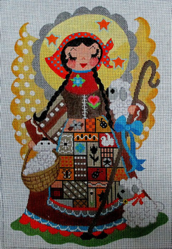 ASM-6	Shepherdess Angel	10x14 18 Mesh Tapestry Fair ANN  SPIESS  MILLS