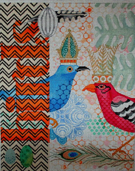PS-14	Birds	9.5x12 18 Mesh Tapestry Fair PAT SCHEURICH DESIGNS